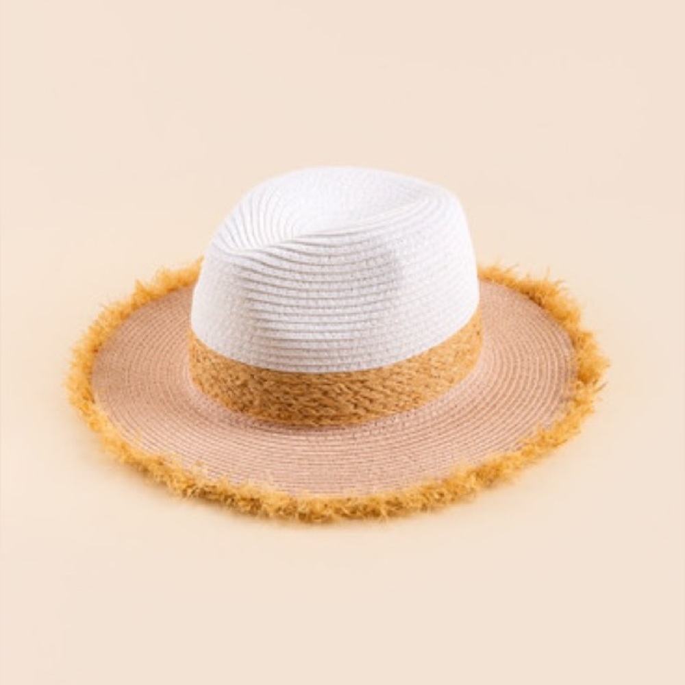 NWT, Nicole Color Block Panama Hat